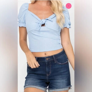 Judy Blue cuffed mid‎ rise dark wash denim jean shorts size small